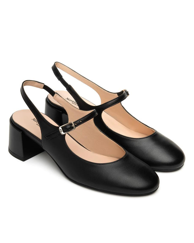 NeroGiardini Chanel Mary Jane Sling Back in Pelle Nera E512342D NERO 100 Nero Giardini 