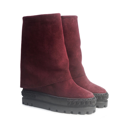 Stivali Zeppa Camoscio Bordò 622 NINA BURGUNDY SUEDE Tsakiris Mallas 