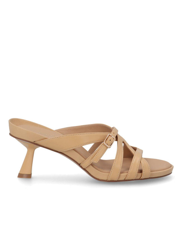 Bruno Premi Sandalo Donna Tacco Kitten in Pelle Sabbia - MARIO SPATARELLA
