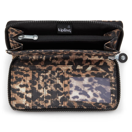 Kipling Portafogli Lungo Donna in Tessuto Anmalier Leopardo MONEY WORLD LEOPARD Kipling 