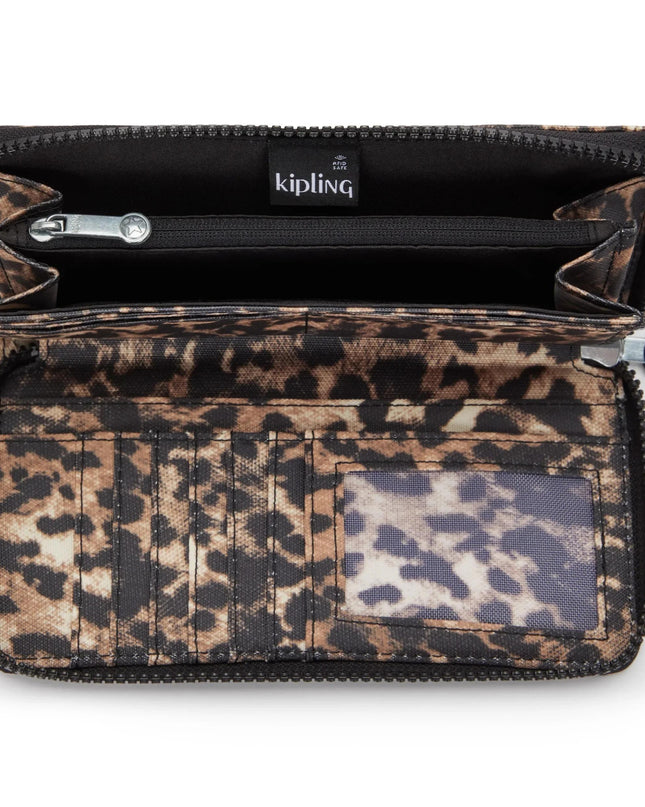 Kipling Portafogli Lungo Donna in Tessuto Anmalier Leopardo MONEY WORLD LEOPARD Kipling 