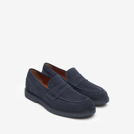 Nero Giardini Mocassini College Uomo in Camoscio Blu - MARIO SPATARELLA