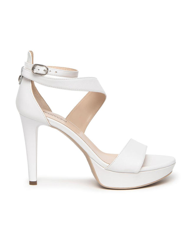NeroGiardini Sandali Donna con Tacco Stiletto e Plateau in Pelle Bianca E307231DE BIANCO 707 Nero Giardini 