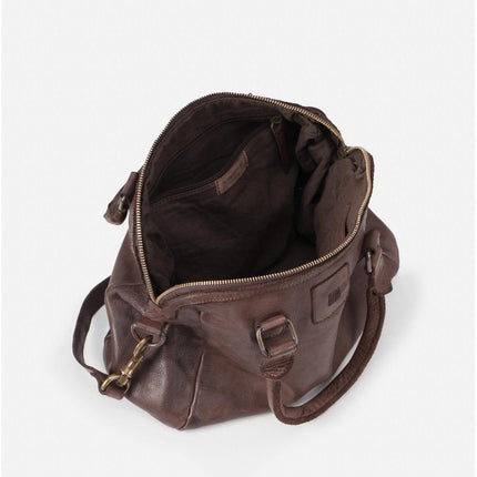 Biba Borsa Bowling Donna con Tracolla in Pelle Marrone BT1 BOSTON DARK BROWN Biba 