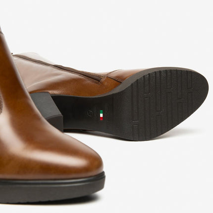 Nero Giardini Stivali Donna con Tacco e Plateau in Pelle Cuoio - MARIO SPATARELLA