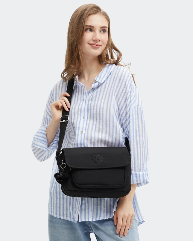 Kipling Borse con Tracolla Multitasche in Tessuto Black Noir DALMA B BLACK NOIR Kipling 