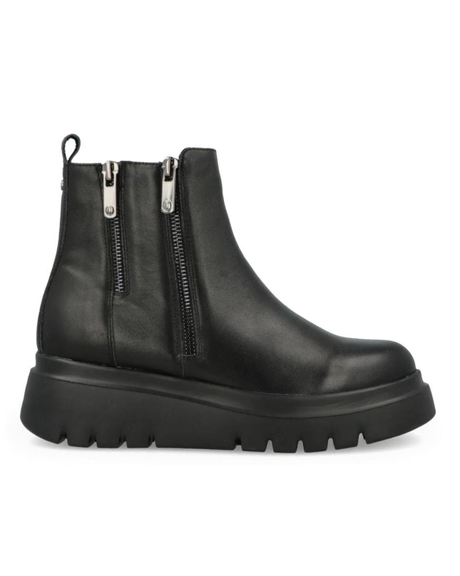 Impronte Stivaletti Donna con Zeppa in Pelle Nero MADDALENA ZIP BLACK Impronte 