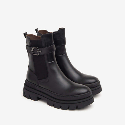 Stivaletti Combat Donna Pelle Nero I411930D NERO 100 Nero Giardini 