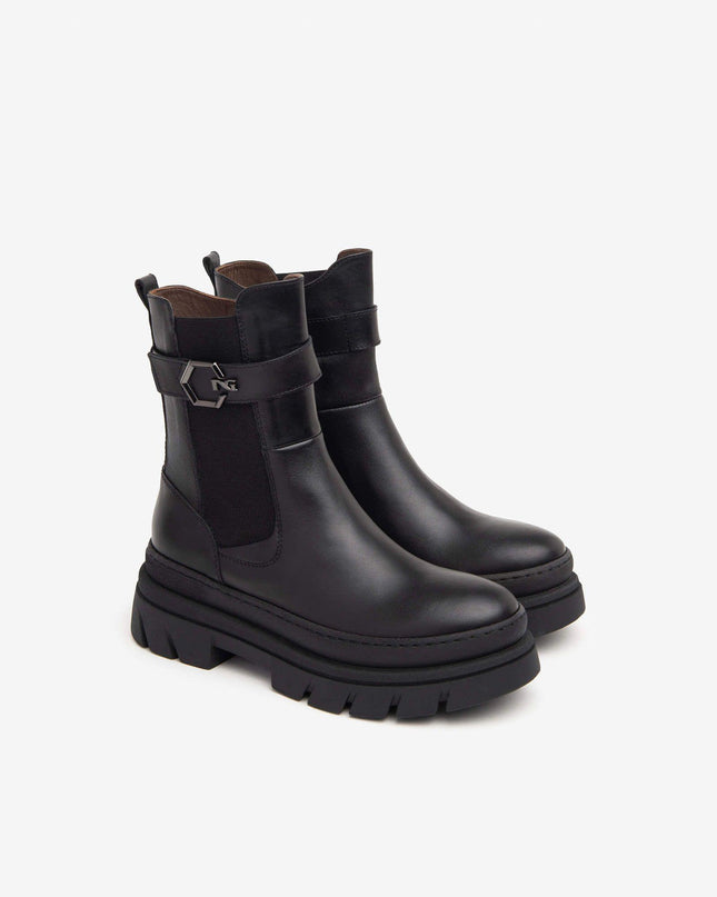 Stivaletti Combat Donna Pelle Nero I411930D NERO 100 Nero Giardini 
