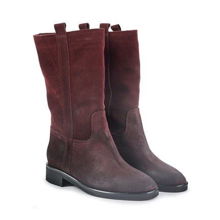 Spatarella Stivaletti Donna Tacco Basso Tubolare in Pelle Ingrassata Bordo LP32 BORDEAUX Spatarella 