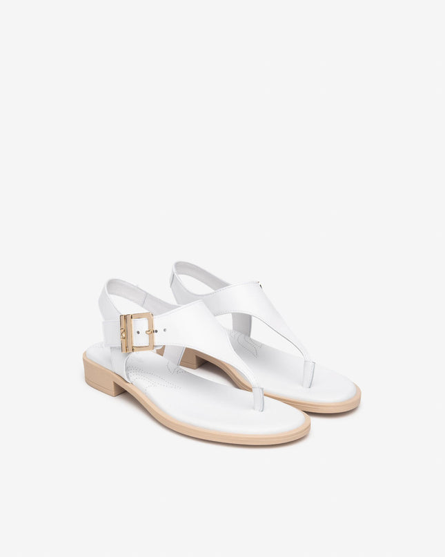 Nero Giardini Sandali Infradito Donna Bassi in Pelle Bianca E513405D BIANCO 707 Nero Giardini 