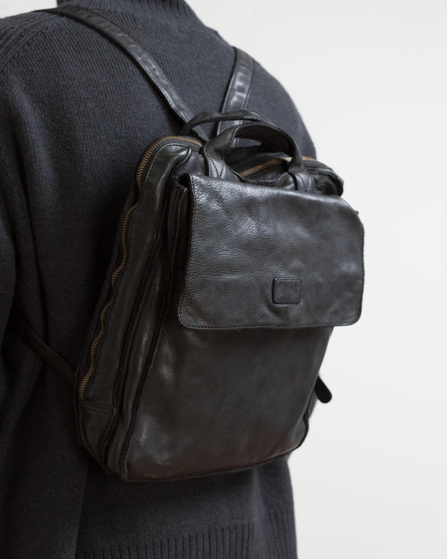 Biba Zaino in Pelle Vacchetta Nera - MARIO SPATARELLA
