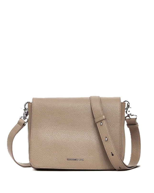 Mandarina Duck Borsa in Pelle Taupe con Patta e Tracolla FZT69 MELLOW LEATHER TAUPE Mandarina Duck 