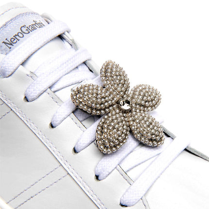 NeroGiardini Sneakers Platform Donna in Pelle Bianca con Charms - MARIO SPATARELLA