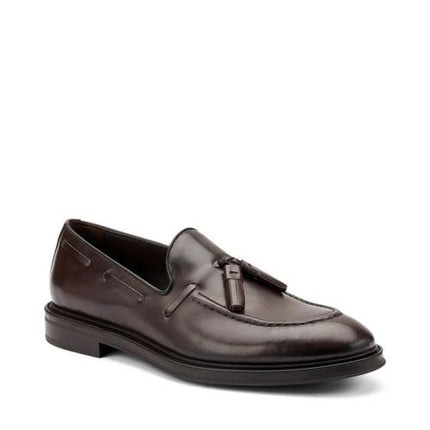 Frau Mocassini Uomo con Nappine in Pelle Marrone 71L2 TOLEDO Frau 