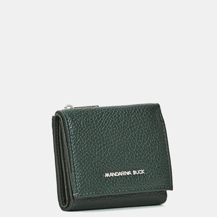 Mandarina Duck Portafogli Donna Pelle Verde Pine Green Portamonete FZP76 MELLOW LEATHER PINE GREEN Mandarina Duck 