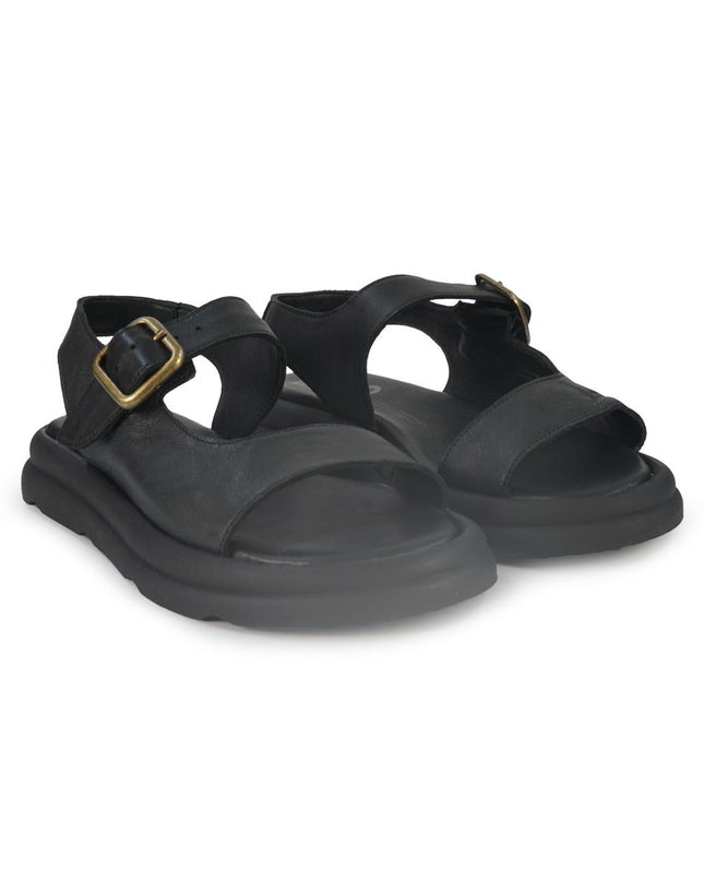 Bueno Sandali Bassi Donna in Pelle Nera G3901 BLACK Bueno 