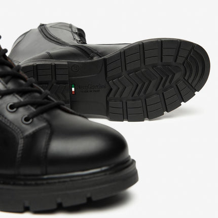 Nero Giardini Stivali Anfibi Donna in Pelle Nero - MARIO SPATARELLA