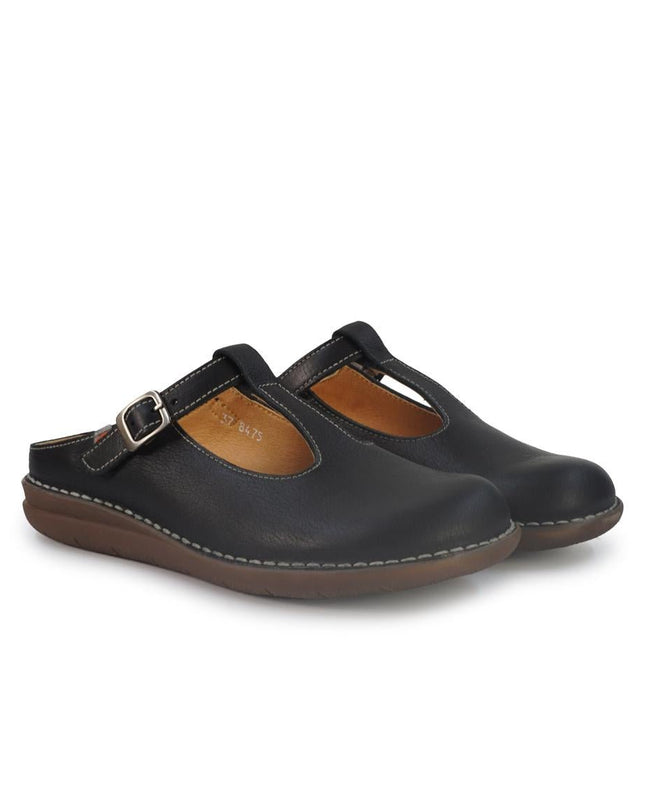 Jungla Sandalo Sabot Donna con Cinturino in Pelle Nera - MARIO SPATARELLA