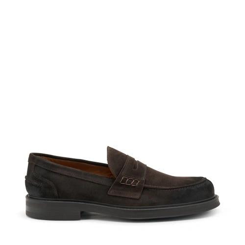Mocassini Uomo College in Camoscio Marrone 73C8 PEPE Frau 
