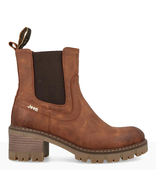 Jeep Stivaletti Donna con Tacco Cognac RAVEN CHELSEA NBK COGNAC Jeep Footwear 