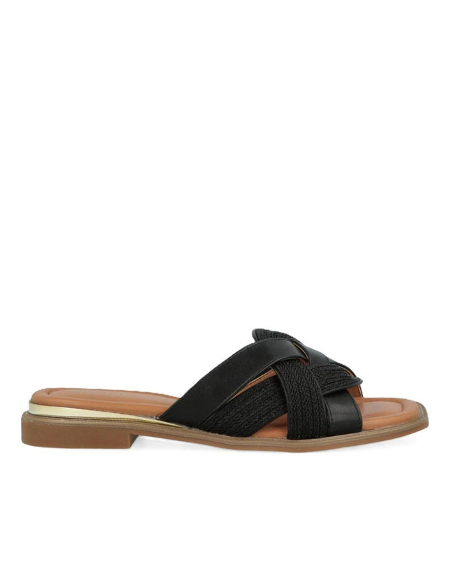 Impronte Sandalo Flat Donna in Tessuto Nero SERENELLA BRAID BLACK Impronte 