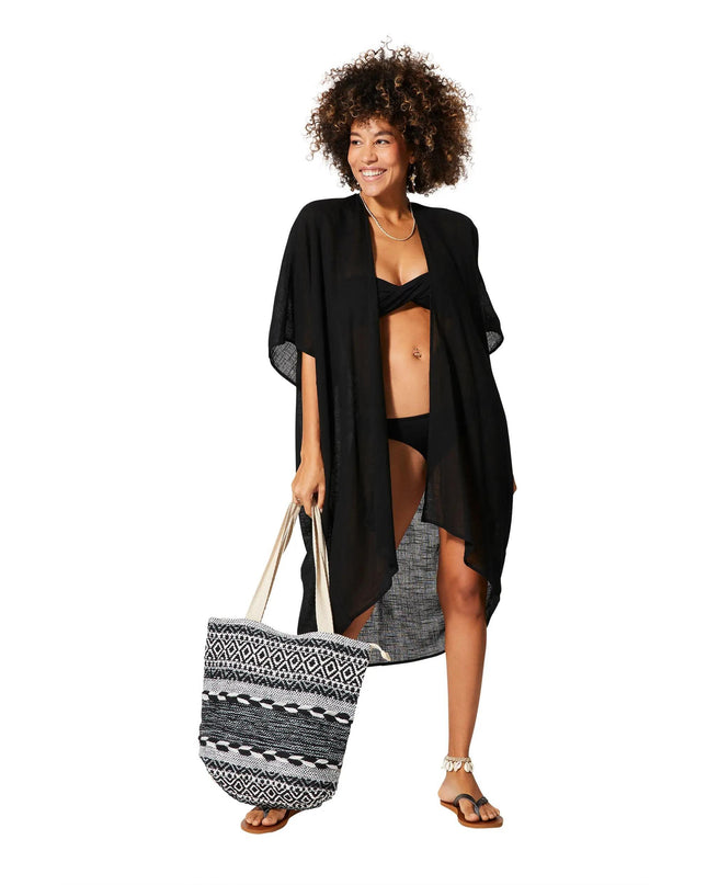 Kimono Estivo Lungo Nero KIMONO ESTIVO MBK5004A La Mano Boho 