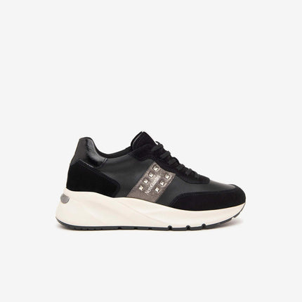 Nero Giardini Sneakers Donna con Zeppa in Pelle Nero I411520D NERO 100 Nero Giardini 