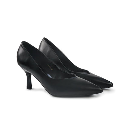 Decollete Donna a Punta Tacco a Spillo in Pelle Nero YA08-03A BLACK ClaudV 