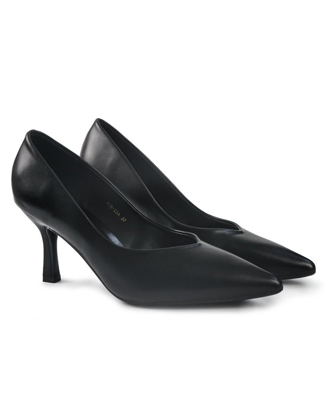 Decollete Donna a Punta Tacco a Spillo in Pelle Nero YA08-03A BLACK ClaudV 