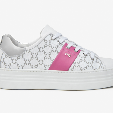 Sneakers Donna in Pelle Bianca E409955D BIANCO 707 Nero Giardini 