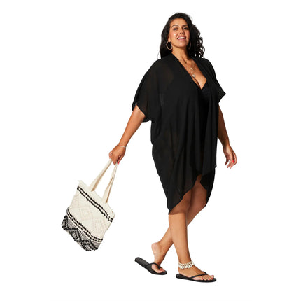Kimono Estivo Lungo Nero KIMONO ESTIVO MBK5004A La Mano Boho 