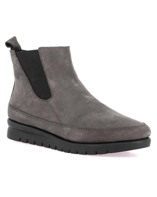 Grunland Stivaletti Donna in Morbido Nabuk Antracite Elastico e Zip - MARIO SPATARELLA