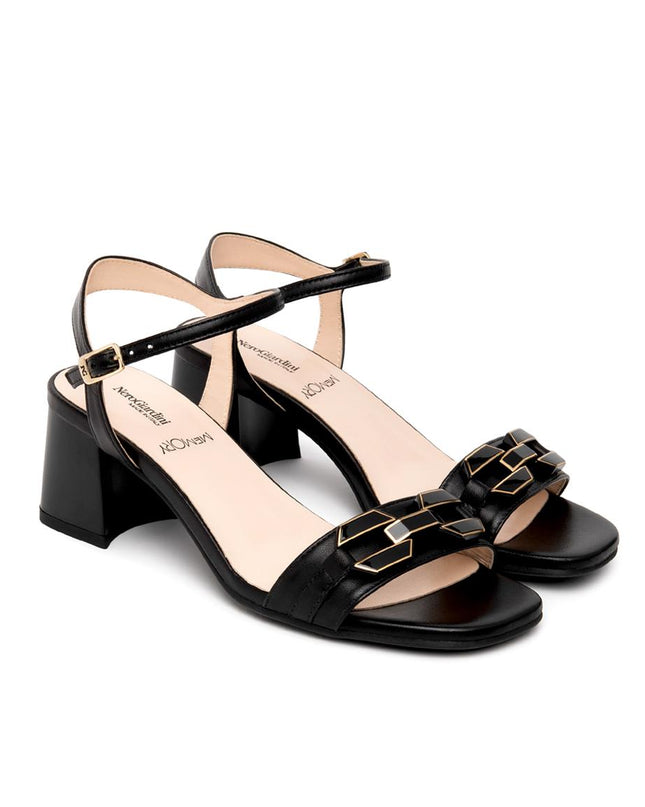 Nero Giardini Sandali Donna con Tacco in Pelle Nera E615722D NERO 100 Nero Giardini 