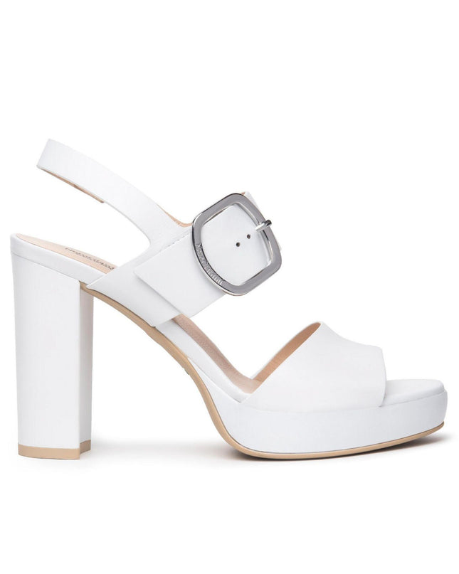Nero Giardini Sandali Donna Tacco Alto e Plateau in Pelle Bianco - MARIO SPATARELLA