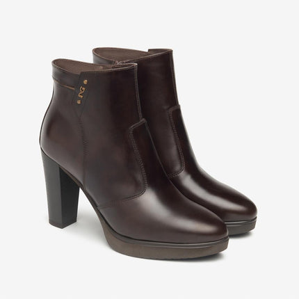 Nero Giardini Stivaletti Tronchetti Donna in Pelle Testa di Moro - MARIO SPATARELLA