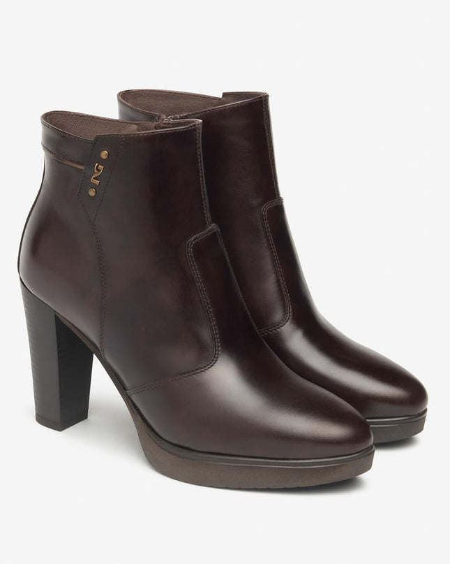 Nero Giardini Stivaletti Tronchetti Donna in Pelle Testa di Moro - MARIO SPATARELLA