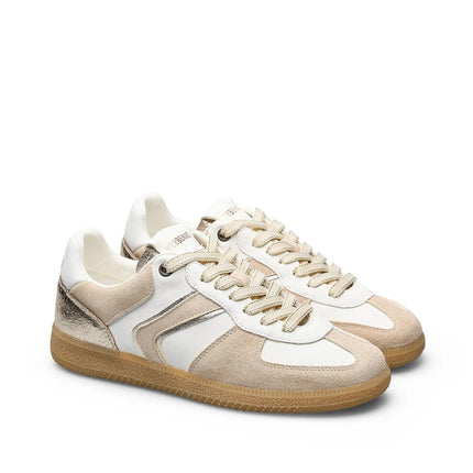 Verbenas Sneakers Bassa Donna in Pelle Bianca Profili Oro - MARIO SPATARELLA