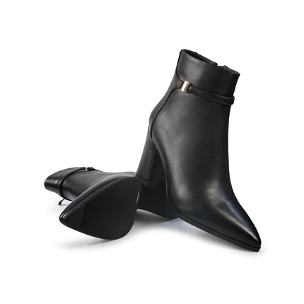 Exe Stivaletti Donna a Punta e Tacco in Ecopelle Nero - MARIO SPATARELLA