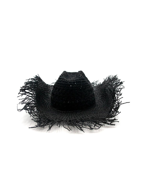 Cappello Texano Sfrangiato in Carta Nero FEDORA THE WEST NUDE SFRANGIATO CARTA BLACK NINETOWEAR 