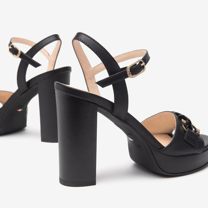 Nero Giardini Sandali Donna Tacco Alto e Plateau in Pelle Nero E513350D NERO 100 Nero Giardini 