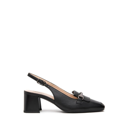 Nero Giardini Chanel con Tacco in Pelle Nera - MARIO SPATARELLA