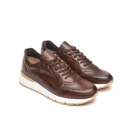NeroGiardini Sneakers Bassa Uomo in Pelle Marrone E500640U BEIGE 412 Nero Giardini 