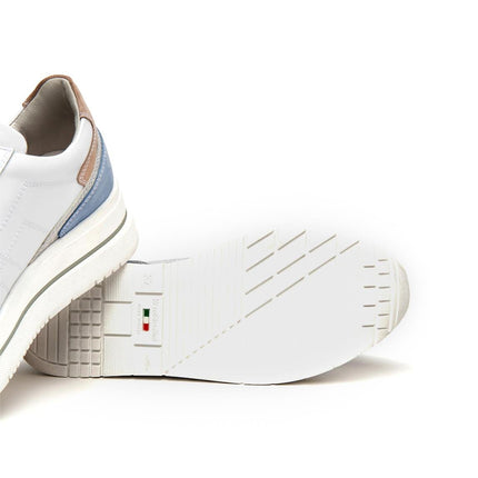 NeroGiardini Sneakers Donna in Pelle Bianca con Lacci e Zip - MARIO SPATARELLA