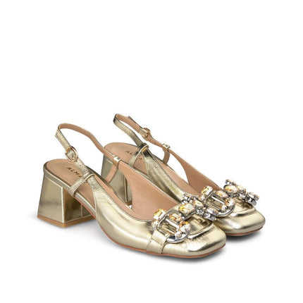 Slingback Gioiello Laminato Oro V240330 GOLD Alma en Pena 