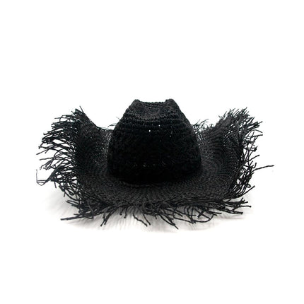 Cappello Texano Sfrangiato in Carta Nero FEDORA THE WEST NUDE SFRANGIATO CARTA BLACK NINETOWEAR 
