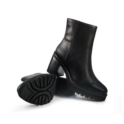 Callaghan Stivaletti Donna con Tacco e Plateau in Pelle Nero - MARIO SPATARELLA