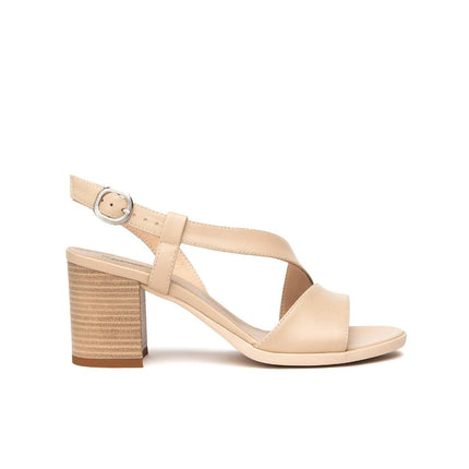 NeroGiardini Sandali con Tacco in Pelle Lino Beige - MARIO SPATARELLA