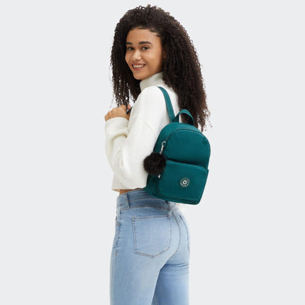 Zainetto Multitasche in Tessuto Verde con Spallacci Regolabili ZINNA GRACEFUL GREEN Kipling 