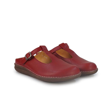 Jungla Sandalo Sabot Donna con Cinturino in Pelle Rossa - MARIO SPATARELLA